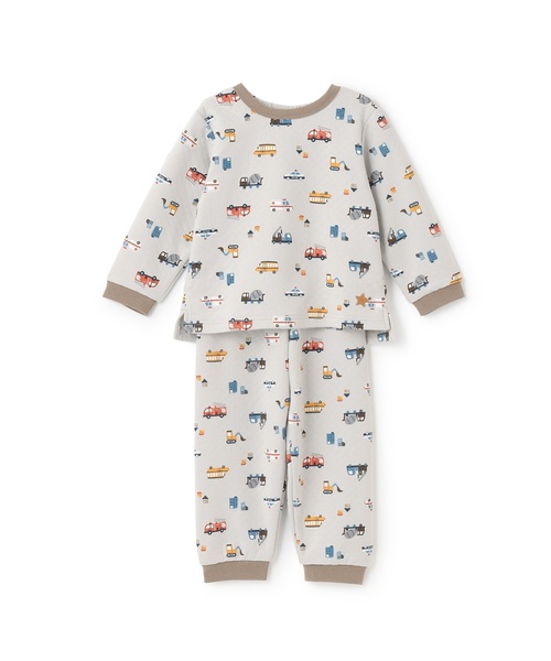 petit main(プティマイン)の「BOYSキルティングパジャマ(セットアップ・キッズ・アイボリー/エメラルド/ベージュ・80cm/110cm/100cm/90cm/120cm/130cm)」の3枚目の写真