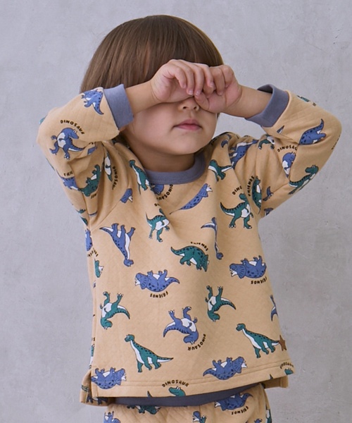 petit main(プティマイン)の「BOYSキルティングパジャマ(セットアップ・キッズ・アイボリー/エメラルド/ベージュ・80cm/110cm/100cm/90cm/120cm/130cm)」の5枚目の写真