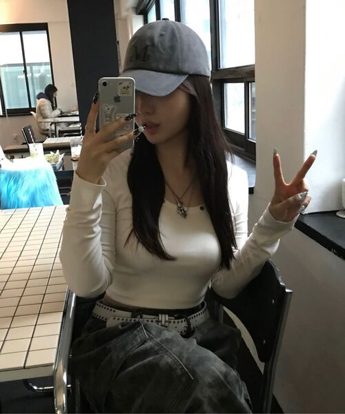 MUCENT(ムセント)の「シグネチャーボールキャップ(ダインググレーデニム)(キャップ・レディース・グレー系・FREE)」の10枚目の写真