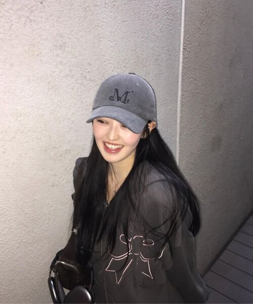 MUCENT(ムセント)の「シグネチャーボールキャップ(ダインググレーデニム)(キャップ・レディース・グレー系・FREE)」の5枚目の写真