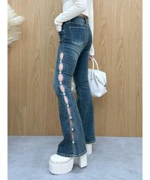 EVRIS | サイドビジューフレアデニムパンツ(デニムパンツ)