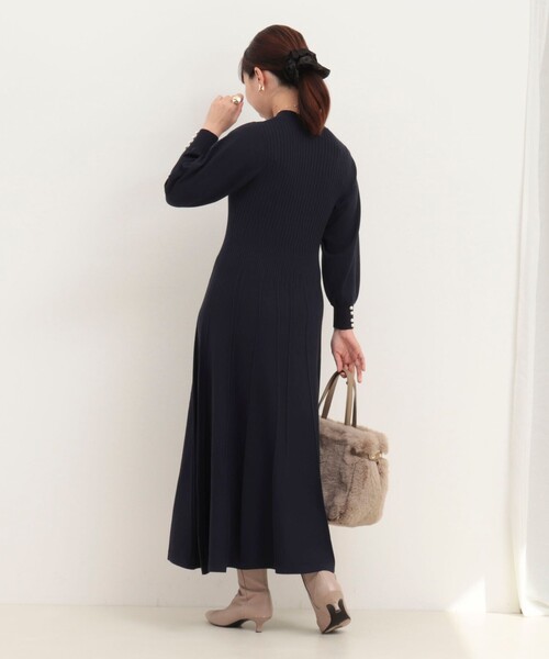 MICO COULIER（ミコクリエ）の「ランダムリブワンピース（ワンピース・レディース・ダークネイビー/ライトグレー/チャコールグレー・38）」の7枚目の写真