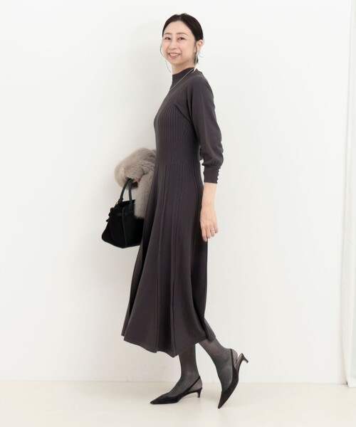 MICO COULIER（ミコクリエ）の「ランダムリブワンピース（ワンピース・レディース・ダークネイビー/ライトグレー/チャコールグレー・38）」の13枚目の写真