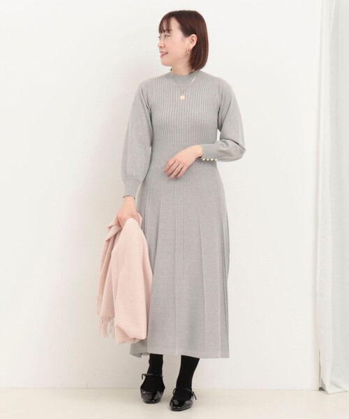 MICO COULIER（ミコクリエ）の「ランダムリブワンピース（ワンピース・レディース・ダークネイビー/ライトグレー/チャコールグレー・38）」の14枚目の写真