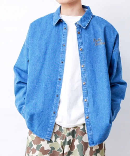 Fluffy BROTHERS(フラッフィーブラザーズ)の「長袖シャツ(大人サイズ)(シャツ/ブラウス・メンズ・ブラウン系カモフラージュ/ブルーグレー・M/L/XL)」の2枚目の写真