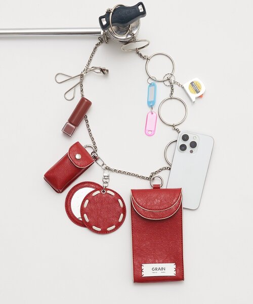 GRAIN(グレイン)の「【GRAIN/グレイン】ヴィンテージマルチセットチェーンショルダーバッグ(ショルダーバッグ・レディース・ブラウン/レッド/イエロー・FREE)」の1枚目の写真