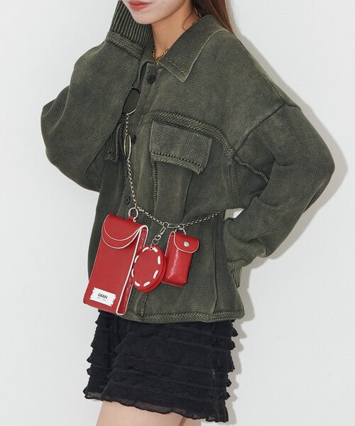 GRAIN(グレイン)の「【GRAIN/グレイン】ヴィンテージマルチセットチェーンショルダーバッグ(ショルダーバッグ・レディース・ブラウン/レッド/イエロー・FREE)」の4枚目の写真