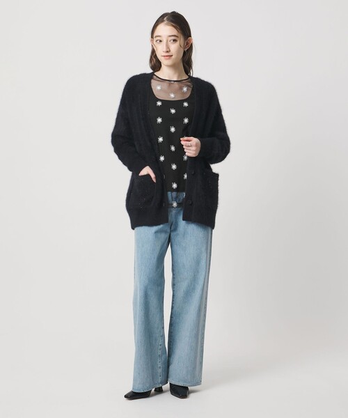 UNITED ARROWS(ユナイテッドアローズ)の「チュールフラワー カットソー ‐ウォッシャブル‐(Tシャツ/カットソー・レディース・その他1/ブラック/オフホワイト・FREE)」の7枚目の写真