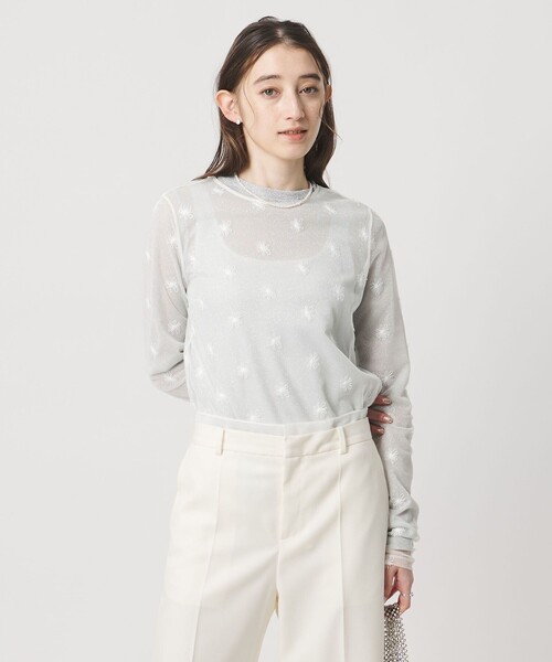 UNITED ARROWS(ユナイテッドアローズ)の「チュールフラワー カットソー ‐ウォッシャブル‐(Tシャツ/カットソー・レディース・その他1/ブラック/オフホワイト・FREE)」の8枚目の写真