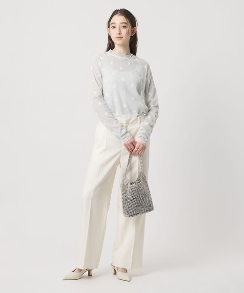 UNITED ARROWS(ユナイテッドアローズ)の「チュールフラワー カットソー ‐ウォッシャブル‐(Tシャツ/カットソー・レディース・その他1/ブラック/オフホワイト・FREE)」の9枚目の写真