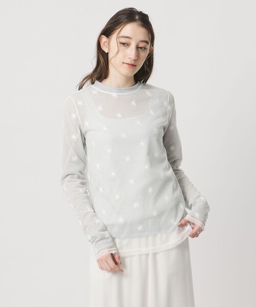 チュールフラワー カットソー ‐ウォッシャブル‐（Tシャツ/カットソー