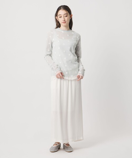 UNITED ARROWS(ユナイテッドアローズ)の「チュールフラワー カットソー ‐ウォッシャブル‐(Tシャツ/カットソー・レディース・その他1/ブラック/オフホワイト・FREE)」の11枚目の写真