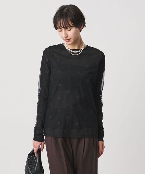 ユナイテッドアローズ　チュールフラワー ロングスリーブ カットソー チュールフラワー ロングスリーブ カットソー