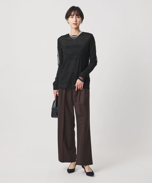 UNITED ARROWS(ユナイテッドアローズ)の「チュールフラワー カットソー ‐ウォッシャブル‐(Tシャツ/カットソー・レディース・その他1/ブラック/オフホワイト・FREE)」の14枚目の写真