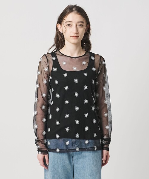 UNITED ARROWS(ユナイテッドアローズ)の「チュールフラワー カットソー ‐ウォッシャブル‐(Tシャツ/カットソー・レディース・その他1/ブラック/オフホワイト・FREE)」の15枚目の写真