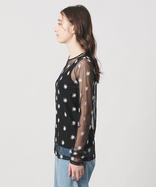 チュールフラワー カットソー ‐ウォッシャブル‐（Tシャツ/カットソー