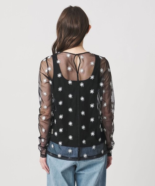 UNITED ARROWS(ユナイテッドアローズ)の「チュールフラワー カットソー ‐ウォッシャブル‐(Tシャツ/カットソー・レディース・その他1/ブラック/オフホワイト・FREE)」の17枚目の写真