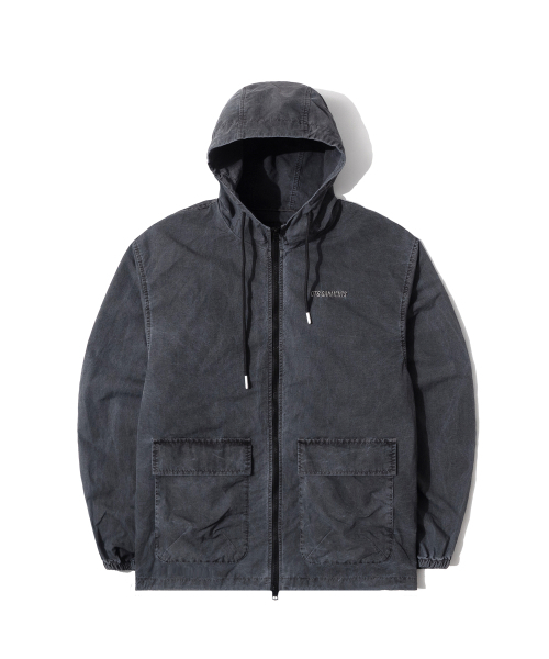 QT8 GARMENTS(キューティーエイトガーメント)の「OC Pigment Hoodie Windbreaker (Charcoal)(ナイロンジャケット・レディース・その他・LARGE/MEDIUM/X-LARGE)」の3枚目の写真