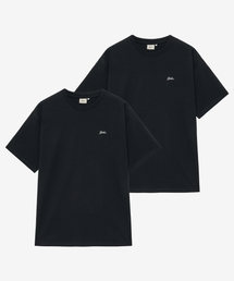 [2PACK]レギュラーフィットスネルロゴ半袖Tシャツ_ブラック/ブラック