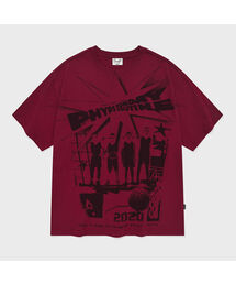 カートゥーンバスケットボール半袖Tシャツピンクレッド