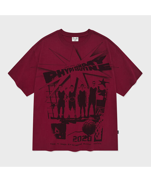 PHYSICAL DEPARTMENT(フィジカル デパートメント)の「カートゥーンバスケットボール半袖Tシャツピンクレッド(Tシャツ/カットソー・レディース・その他・SMALL/LARGE/X-LARGE)」の1枚目の写真
