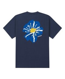 ブルーフラワー 半袖Tシャツ ネイビー