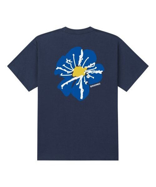 RADINEO(ラディネオ)の「ブルーフラワー 半袖Tシャツ ネイビー(Tシャツ/カットソー・メンズ・その他・LARGE/MEDIUM/SMALL/X-LARGE)」の1枚目の写真