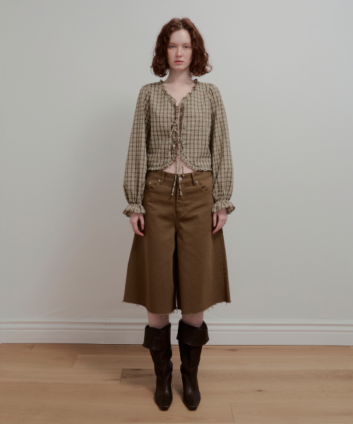 AOPT(アオプト)の「RUFFLE RIBBON BLOUSE - CHECK(シャツ/ブラウス・レディース・その他・SMALL/MEDIUM)」の2枚目の写真