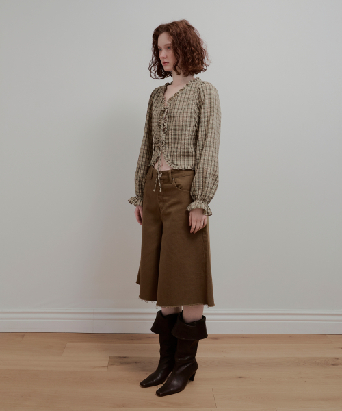 AOPT(アオプト)の「RUFFLE RIBBON BLOUSE - CHECK(シャツ/ブラウス・レディース・その他・SMALL/MEDIUM)」の3枚目の写真