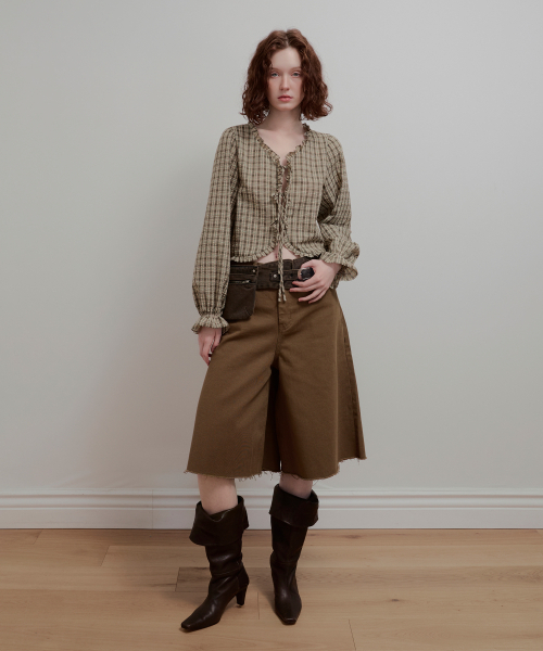 AOPT(アオプト)の「RUFFLE RIBBON BLOUSE - CHECK(シャツ/ブラウス・レディース・その他・SMALL/MEDIUM)」の5枚目の写真