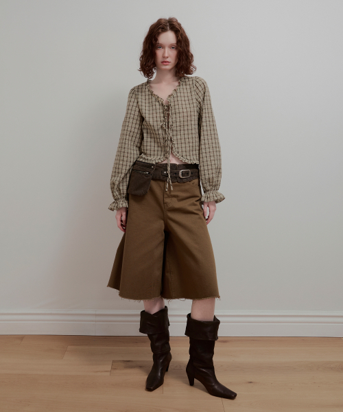 AOPT(アオプト)の「RUFFLE RIBBON BLOUSE - CHECK(シャツ/ブラウス・レディース・その他・SMALL/MEDIUM)」の6枚目の写真