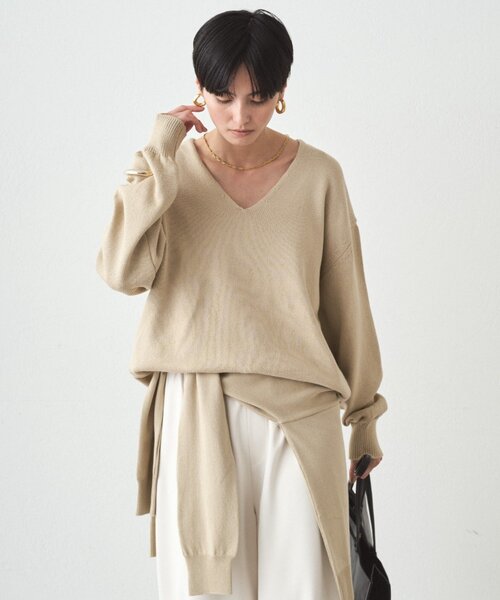 LOUNGEDRESS（ラウンジドレス）の「《セットアイテム》【JAPAN MADE】マルチウェイ肩掛けニット（ストール/ショール・レディース・ピンク/ベージュ/オフホワイト・FREE）」の6枚目の写真