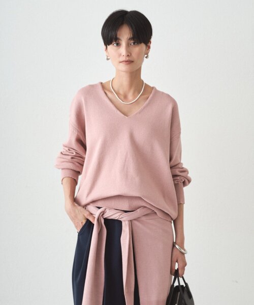 LOUNGEDRESS（ラウンジドレス）の「《セットアイテム》【JAPAN MADE】マルチウェイ肩掛けニット（ストール/ショール・レディース・ピンク/ベージュ/オフホワイト・FREE）」の14枚目の写真