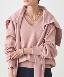 ラウンジドレス　ピンクニット LOUNGEDRESS（ラウンジドレス）の「FURカシミヤ2WAYニット（ニット