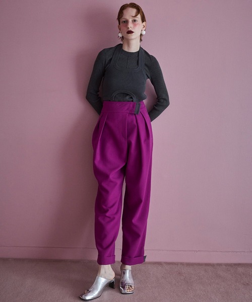 OMMO(オーエムエムオー)の「POINT COLOR WRAP TAPERED PT(その他パンツ・レディース・ブラック/グレー/ピンク・36/38)」の12枚目の写真