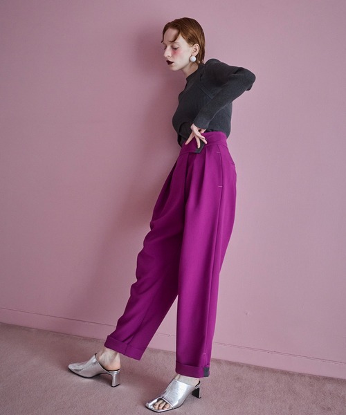 OMMO(オーエムエムオー)の「POINT COLOR WRAP TAPERED PT(その他パンツ・レディース・ブラック/グレー/ピンク・36/38)」の4枚目の写真