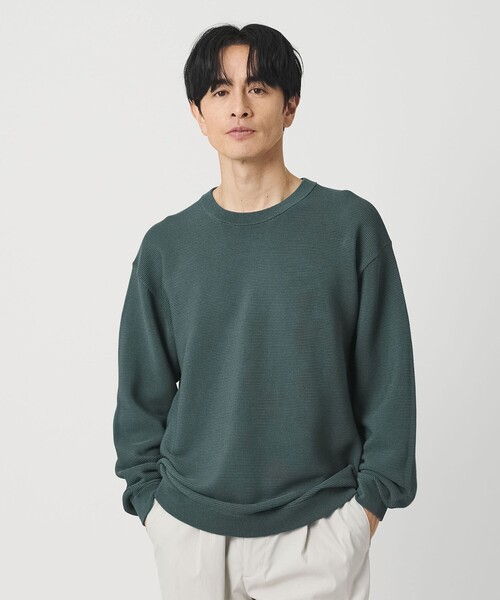 BEAUTY&YOUTH UNITED ARROWS(ビューティーアンドユースユナイテッドアローズ)の「パール ステッチ フォルム クルーネック ニット ウォシャブル(ニット/セーター・メンズ・ライトグレー/ブラック/ダークグリーン・S/M/L/XL)」の3枚目の写真