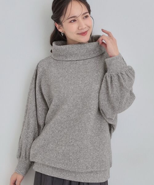 DRESKIP（ドレスキップ）の「お顔周りをスッキリ見せるオフタートルリブドルマン（Tシャツ/カットソー・レディース・ワインレッド/ネイビー/グレー・00）」の2枚目の写真