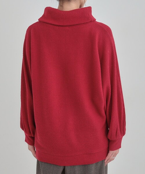 DRESKIP（ドレスキップ）の「お顔周りをスッキリ見せるオフタートルリブドルマン（Tシャツ/カットソー・レディース・ワインレッド/ネイビー/グレー・00）」の18枚目の写真