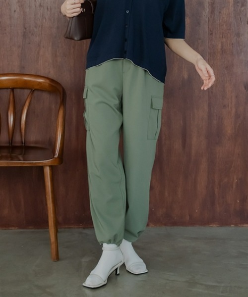 Petitjo（プッチージョ）の「小さいサイズ　イージーカーゴパンツ　低身長さん・小柄女性（カーゴパンツ・レディース・チャコールグレー/スモーキーグリーン系・PL/PM/PS/PSS）」の7枚目の写真