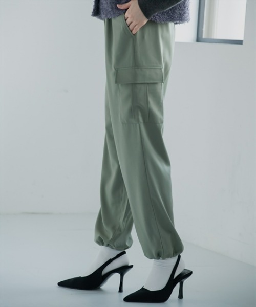 Petitjo（プッチージョ）の「小さいサイズ　イージーカーゴパンツ　低身長さん・小柄女性（カーゴパンツ・レディース・チャコールグレー/スモーキーグリーン系・PL/PM/PS/PSS）」の12枚目の写真