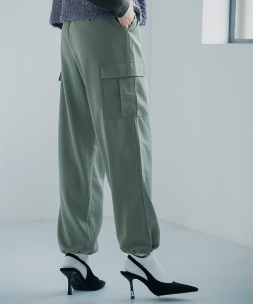 Petitjo（プッチージョ）の「小さいサイズ　イージーカーゴパンツ　低身長さん・小柄女性（カーゴパンツ・レディース・チャコールグレー/スモーキーグリーン系・PL/PM/PS/PSS）」の14枚目の写真