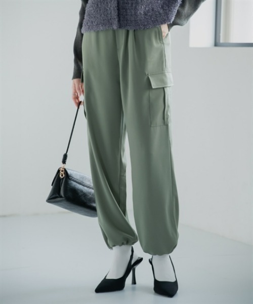 Petitjo（プッチージョ）の「小さいサイズ　イージーカーゴパンツ　低身長さん・小柄女性（カーゴパンツ・レディース・チャコールグレー/スモーキーグリーン系・PL/PM/PS/PSS）」の15枚目の写真