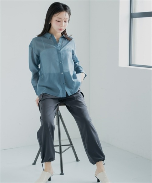 Petitjo（プッチージョ）の「小さいサイズ　イージーカーゴパンツ　低身長さん・小柄女性（カーゴパンツ・レディース・チャコールグレー/スモーキーグリーン系・PL/PM/PS/PSS）」の19枚目の写真