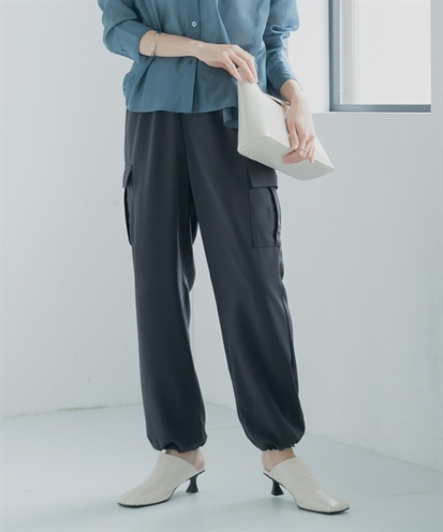 Petitjo（プッチージョ）の「小さいサイズ　イージーカーゴパンツ　低身長さん・小柄女性（カーゴパンツ・レディース・チャコールグレー/スモーキーグリーン系・PL/PM/PS/PSS）」の20枚目の写真