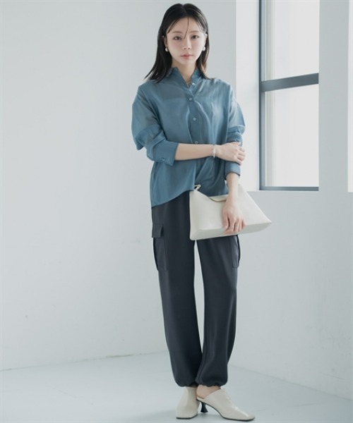 Petitjo（プッチージョ）の「小さいサイズ　イージーカーゴパンツ　低身長さん・小柄女性（カーゴパンツ・レディース・チャコールグレー/スモーキーグリーン系・PL/PM/PS/PSS）」の21枚目の写真