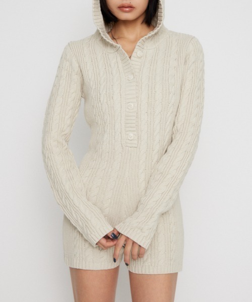 HOODIE CABLE ロンパース（つなぎ/オールインワン）｜LAGUA GEM
