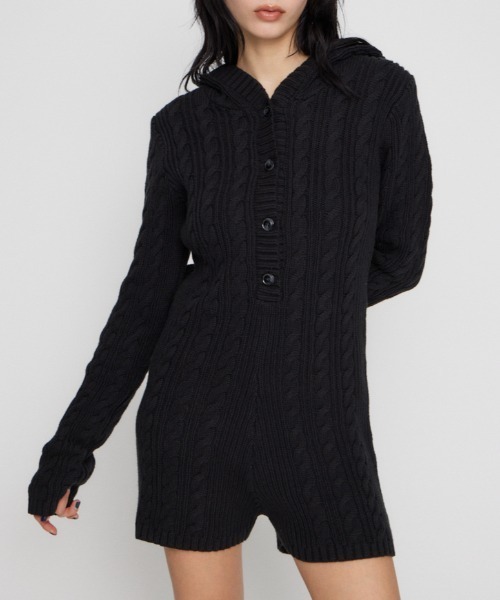 HOODIE CABLE ロンパース（つなぎ/オールインワン）｜LAGUA GEM