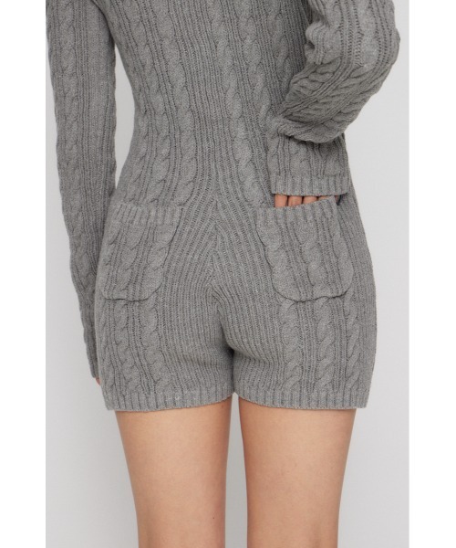 LAGUA GEM（ラグアジェム）の「HOODIE CABLE ロンパース（つなぎ/オールインワン・レディース・アイボリー/ブラック/杢グレー・SMALL/MEDIUM）」の22枚目の写真