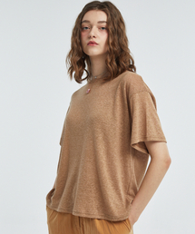 ベーシックリネンTシャツ[ブラウン]